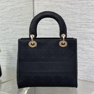 SMALL 24 LADY BAG IN BLACK CANVAS