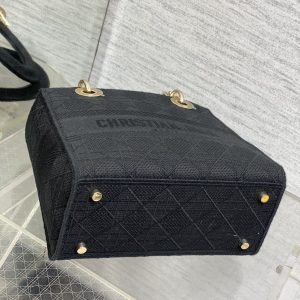 SMALL 24 LADY BAG IN BLACK CANVAS