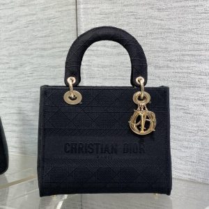 SMALL 24 LADY BAG IN BLACK CANVAS