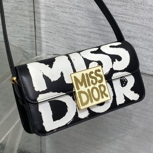 SMALL 22 FLAP BAG IN BLACK MIX WHITE LAMBSKIN WITH GOLD HARDWARE