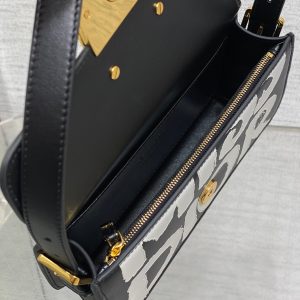 SMALL 22 FLAP BAG IN BLACK MIX WHITE LAMBSKIN WITH GOLD HARDWARE