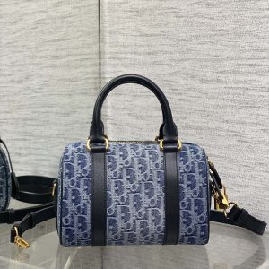 GROOVE 20 BAG IN DENIM BLUE OBLIQUE MONOGRAM JACQUARD