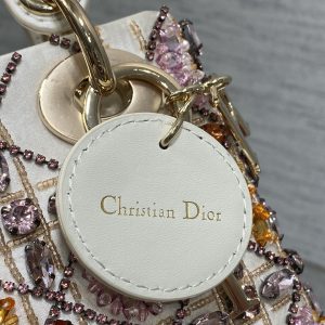 CD Lady 17cm White Canvas Crystal Embellished