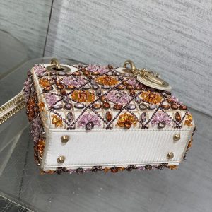 CD Lady 17cm White Canvas Crystal Embellished