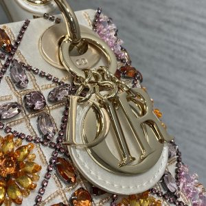 CD Lady 17cm White Canvas Crystal Embellished