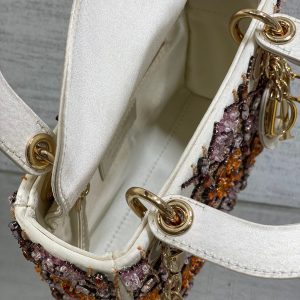 CD Lady 17cm White Canvas Crystal Embellished