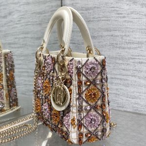 CD Lady 17cm White Canvas Crystal Embellished