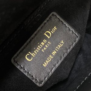 CD Lady 17cm Black Lambskin Brown Charm