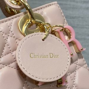 CD Lady Bag 20cm Pink Lambskin Pink Charm