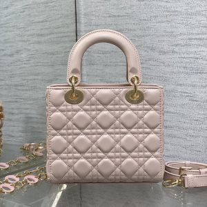 CD Lady Bag 20cm Pink Lambskin Pink Charm