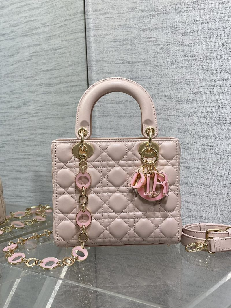 CD Lady Bag 20cm Pink Lambskin Pink Charm