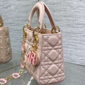 CD Lady 17cm Pink Lambskin Pink Charm