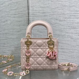 CD Lady 17cm Pink Lambskin Pink Charm