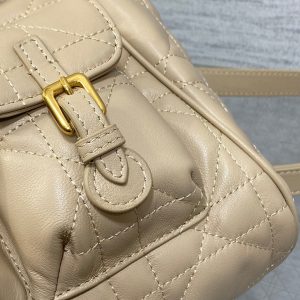 SMALL 23 CARO BACKPACK IN ALMOND BEIGE MACROCANNAGE LAMBSKIN
