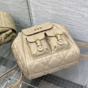 SMALL 23 CARO BACKPACK IN ALMOND BEIGE MACROCANNAGE LAMBSKIN