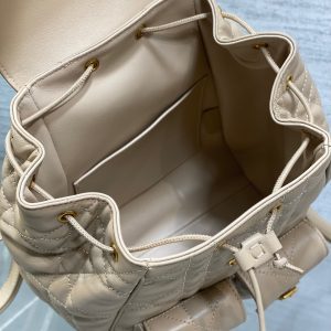 SMALL 23 CARO BACKPACK IN ALMOND BEIGE MACROCANNAGE LAMBSKIN