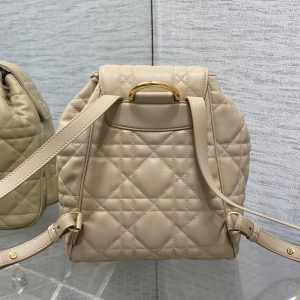 SMALL 23 CARO BACKPACK IN ALMOND BEIGE MACROCANNAGE LAMBSKIN