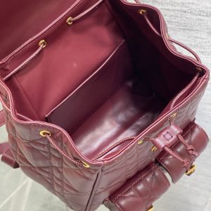 SMALL 23 CARO BACKPACK IN PLUM PURPLE MACROCANNAGE LAMBSKIN