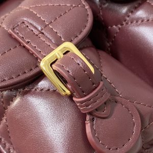 SMALL 23 CARO BACKPACK IN PLUM PURPLE MACROCANNAGE LAMBSKIN