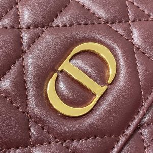 SMALL 23 CARO BACKPACK IN PLUM PURPLE MACROCANNAGE LAMBSKIN