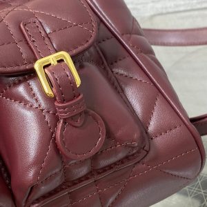 SMALL 23 CARO BACKPACK IN PLUM PURPLE MACROCANNAGE LAMBSKIN