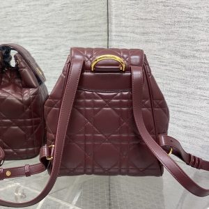 SMALL 23 CARO BACKPACK IN PLUM PURPLE MACROCANNAGE LAMBSKIN