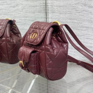 SMALL 20 CARO BACKPACK IN PLUM PURPLE MACROCANNAGE LAMBSKIN