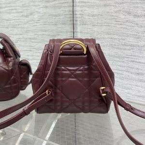 SMALL 20 CARO BACKPACK IN PLUM PURPLE MACROCANNAGE LAMBSKIN