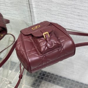 SMALL 20 CARO BACKPACK IN PLUM PURPLE MACROCANNAGE LAMBSKIN