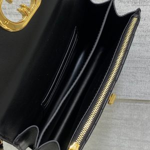 MISS CARO MINI 17 BAG IN BLACK MACROCANNAGE LAMBSKIN