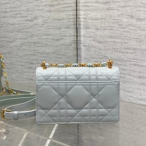 MISS CARO MINI 17 BAG IN CHROME GRAY MACROCANNAGE LAMBSKIN