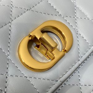 MISS CARO MINI 17 BAG IN CHROME GRAY MACROCANNAGE LAMBSKIN