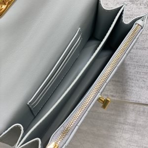 MISS CARO MINI 17 BAG IN CHROME GRAY MACROCANNAGE LAMBSKIN