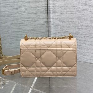 MISS CARO MINI 17 BAG IN POWDER BEIGE MACROCANNAGE LAMBSKIN