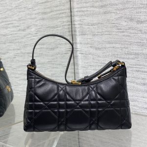 MISS CARO CIGALE MINI 24 BAG IN BLACK MACROCANNAGE LAMBSKIN