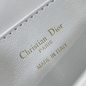 MINI 18 FLAP BAG IN WHITE LAMBSKIN WITH GOLD RHINSTONES