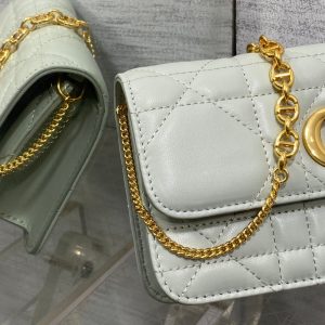 MONTAIGNE AVENUE MINI 19 BAG IN PISTACHIO GREEN CALFSKIN WITH GOLD HARDWARE