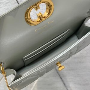 MONTAIGNE AVENUE MINI 19 BAG IN PISTACHIO GREEN CALFSKIN WITH GOLD HARDWARE