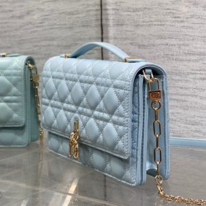 MINI BAG 24 IN LIGHT BLUE PATENT CANNAGE CALFSKIN