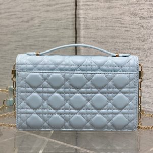 MINI BAG 24 IN LIGHT BLUE PATENT CANNAGE CALFSKIN