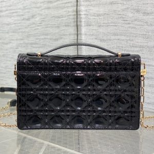 MINI BAG 24 IN BLACK PATENT CANNAGE CALFSKIN