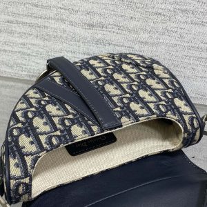 SADDLE 19 BAG WITH STRAP BLUE OBLIQUE JACQUARD