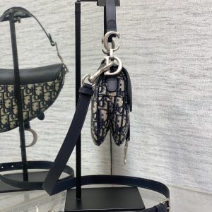 SADDLE 19 BAG WITH STRAP BLUE OBLIQUE JACQUARD