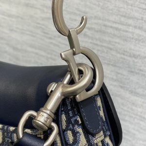 SADDLE 19 BAG WITH STRAP BLUE OBLIQUE JACQUARD