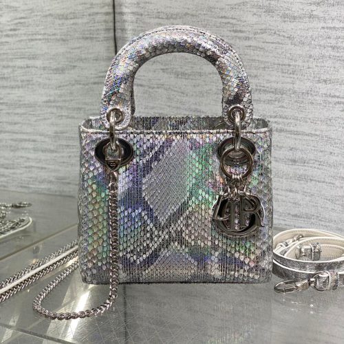 img_2b46f204_20241028_i1730103777_1841_2_jpg MINI 17 LADY BAG IN SILVER SNAKESKIN PATTERN LAMBSKIN