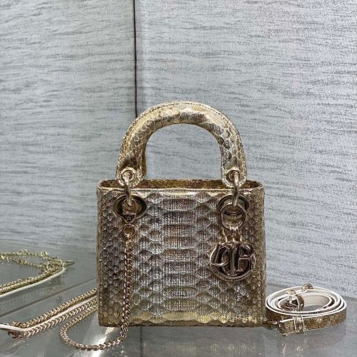 img_2b46f204_20241028_i1730104030_5184_4_jpg MINI 17 LADY BAG IN LIGHT GOLD SNAKESKIN PATTERN LAMBSKIN