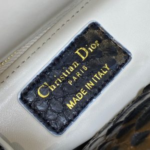 MINI 17 LADY BAG IN BLACK MIX COFFEE BROWN SNAKESKIN PATTERN LAMBSKIN