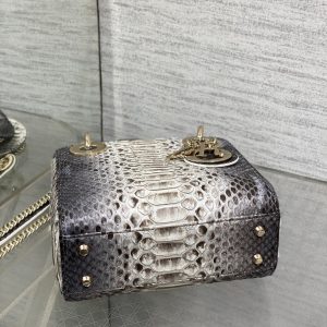MINI 17 LADY BAG IN WHITE MIX BLACK SNAKESKIN PATTERN LAMBSKIN