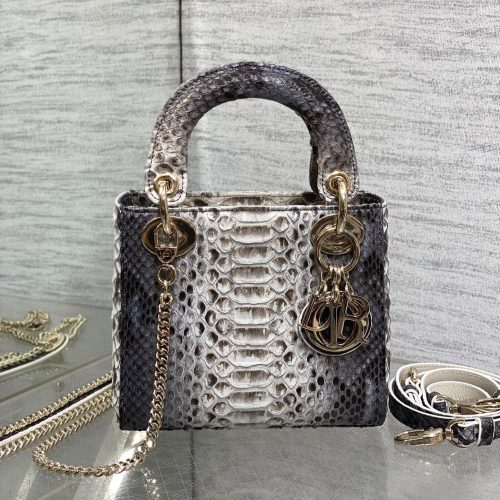 img_2b46f204_20241028_i1730104471_5264_0_jpg MINI 17 LADY BAG IN WHITE MIX BLACK SNAKESKIN PATTERN LAMBSKIN