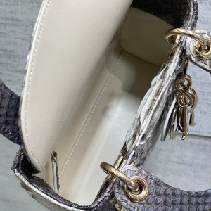 MINI 17 LADY BAG IN WHITE MIX BLACK SNAKESKIN PATTERN LAMBSKIN